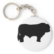 big black angus bull key chain