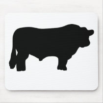 big black angus bull mousepad