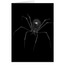 Big Black Creepy 3D Spider Greeting Card