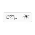 Big Black Creepy 3D Spider Custom Return Address Label