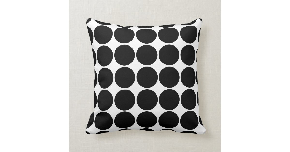 Big Black Dots Throw Pillow Zazzle