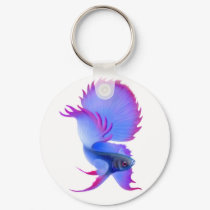 Big Blue Betta Fish Keychain by twopurringcats Big Blue Betta Fish Keychain