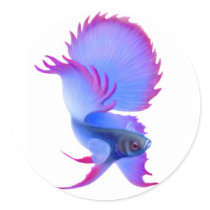 Big Blue Betta Fish Sticker