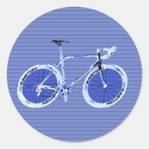 big blue bike round sticker
