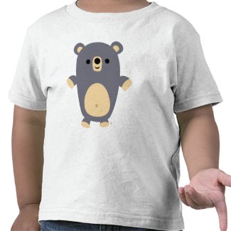 Big Blue Cartoon Bear Kids T-shirt shirt