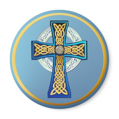 Big Blue Celtic Cross Magnet by Lotacats