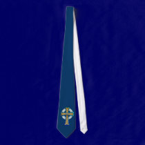 Big Blue Celtic Cross Tie