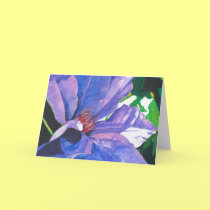 Big Blue Clematis Greeting Card by LDGustafson Big Blue Clematis Greeting Card