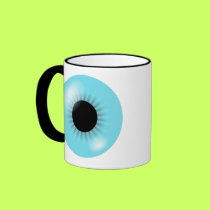 Big Blue Eyeball mugs by tshirtfun Big Blue Eyeball mugs