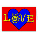 Big Blue Heart and Love Card
