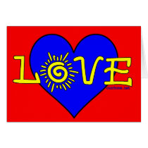Big Blue Heart and Love Card