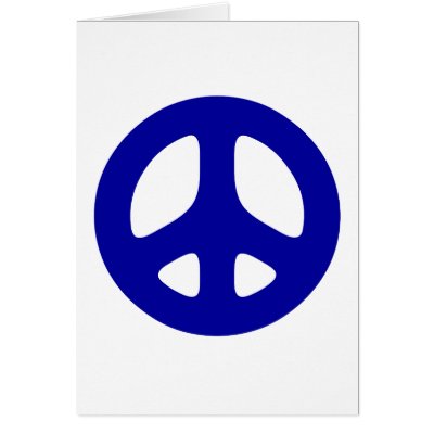 big pics of peace signs. Big Blue Peace Sign Blank Card