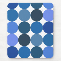 Big Blue Polka Dots Mouse Pads