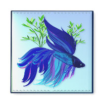 Big Blue Siamese Fighting Fish Magnets