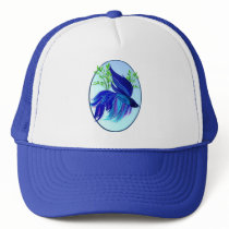Big Blue Siamese Fighting Fish Oval Hats