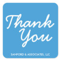 Big blue Thank You in cursive business etiquette sticker