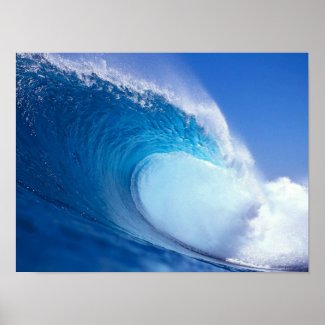 Big blue wave print