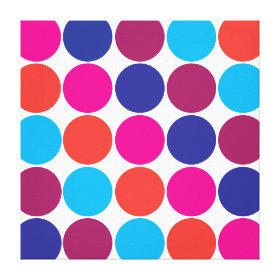 Big Bold Colorful Circles Trendy Polka Dots Canvas Prints