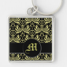 Big Bold Damask (Gold) Keychains
