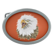 Big, Bold Eagles Head Buckle Oval Belt Buckle