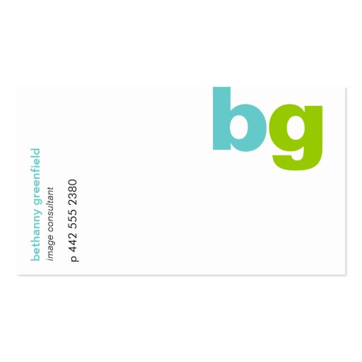 Big Bold Monogram Business Card (front side)