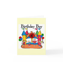 Big Bounce Boy 4th Birthday Tshirts and Gifts Greeting Card