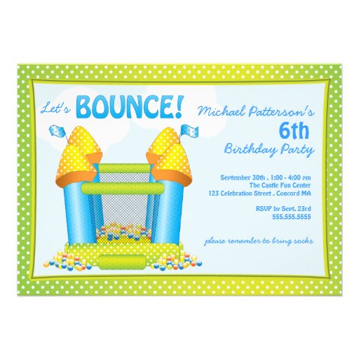 Big Bouncy Bounce House Birthday Party Invitation