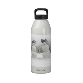 Big Bow Hat for Snowmen and the Holidays Water Bottle