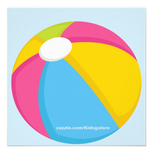 Big, Bright Beach Ball Birthday Invitation