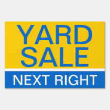 Big Bright Blue and Yellow Event Yard Sale Sign