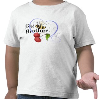 Big Brother Bumble Bee Cherry Blue Heart T-shirt