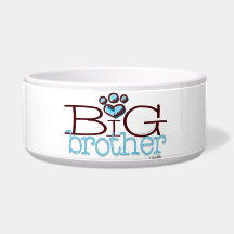 Big Brother Paw Print Pet Bowl Dog Food Bowls