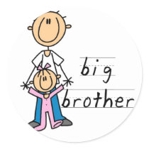 Big Brother with Baby Sister Tshirts and Gifts Sticker
