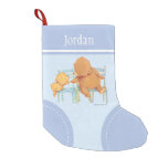 Big Brown Bear Helps Little Yellow Bear Small Christmas Stocking