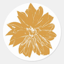 Big brown flower stickers