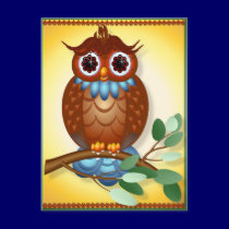 Big Brown Owl  Postcard postcards