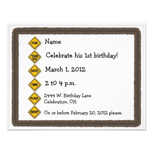 Big Bulldozer Dozer Kids Party Invitation