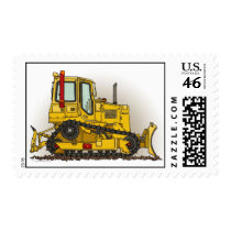 Big Bulldozer Dozer Postage Stamp
