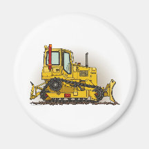 Big Bulldozer Dozer Round Magnet