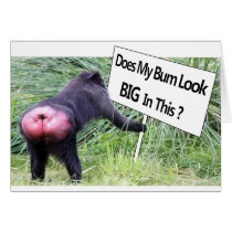 Big Bum Sign with Monkey Photo Greeting Cards