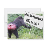 Big Bum Sign with Monkey Photo Personalized Announcements