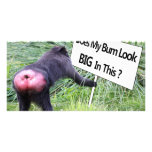 Big Bum Sign with Monkey Photo Personalized Photo Card