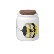 Big Bumble Bee Personalized Small Candy Jar