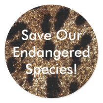 BIG CAT Endangered Species Series Round Sticker