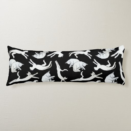 Big Cat Nap Body Pillow (Black + White) | Zazzle