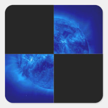 BIG Checkered Flag 1 The Square Blue Sun Sticker