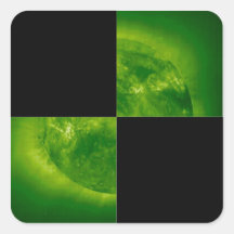 BIG Checkered Flag 1 The Square Green Sun Sticker