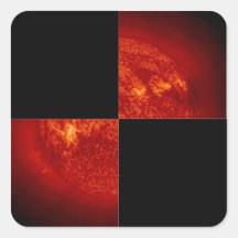 BIG Checkered Flag 1 The Square Red Sun Sticker