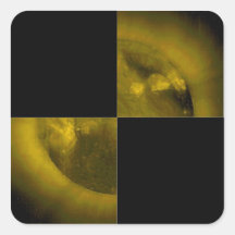 BIG Checkered Flag 1 The Square Yellow Sun Sticker