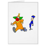 Big clown little car card
